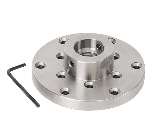 4" Wood Lathe Steel Faceplate, 1”x8TPI Spindle Thread Woodworking Machine Chuck Face Plate