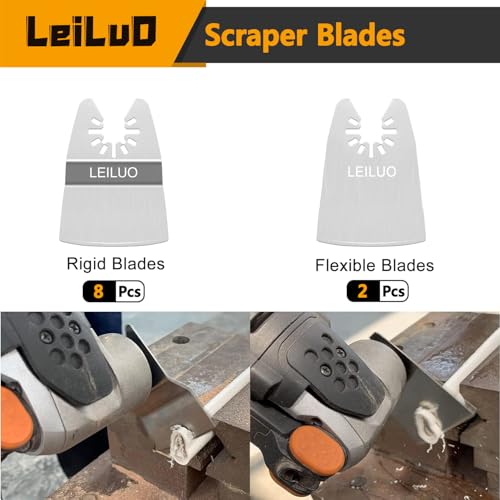 LEILUO 10Pcs Oscillating Tool Scraper Blades, Multi Tool Scraper Blade Set