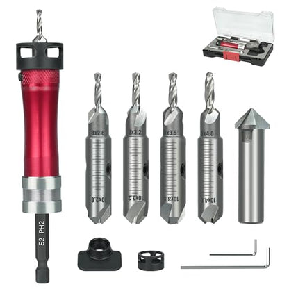 KEENTECH 10-in-1 Countersink Drill Bit Set with A Screwdriver Bit - style: Countersink Bits with Ph Bit