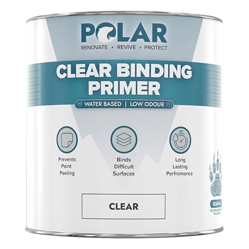 Polar Clear Binding Primer - 33 Fl Oz - High-Adhesion Primer for Drywall, Plaster, Cement, Stucco & Wood - Interior & Exterior Clear Base Coat & Paint Prep - size: 33 Fl Oz (Pack of 1)