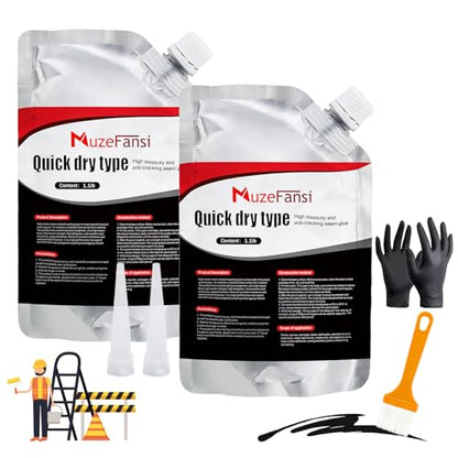 Asphalt Crack Filler, Crack Repair Sealant, Driveway Crack Sealer for Asphalt & Blacktop, Fast-Drying, Weather-Resistant, Easy to Apply Pavement Repair Sealant(2 Pcs,2.2LB)
