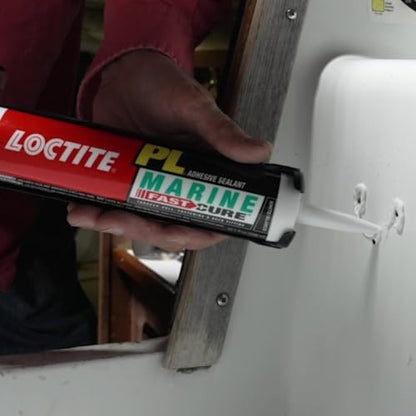 Loctite PL Marine Fast Cure Adhesive Sealants, Waterproof Construction Glue for Fiberglass, Vinyl, Glass & More - 10 fl oz Cartridge, Pack of 1 - size: Single, style: 10.1 oz. Cartridge
