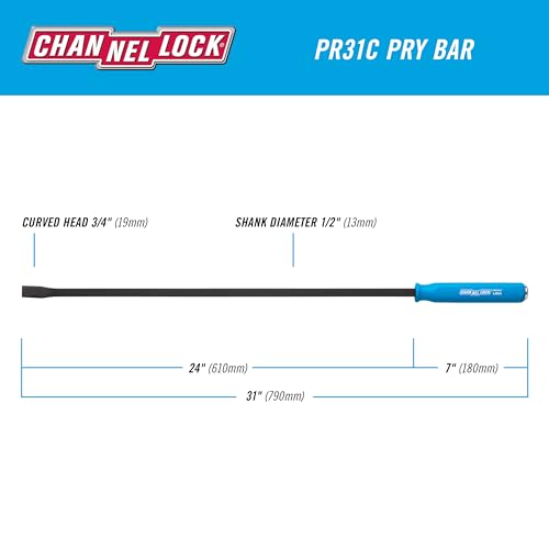 Channellock Pry Bar PR31C - Professional, Non-Slip Molded Grip, Made in USA - 31 in Overall Length - size: 31"