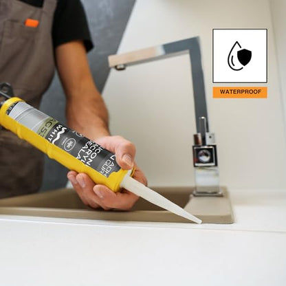 Adhesive Guru AG530 Siliconized Acrylic Sealant (10.5 fl oz), Waterproof Paintable Caulk for Bathtubs, Windows, Showers, Indoor Outdoor Caulking Weatherproof, White - 1 Pack - style: 1 Pack