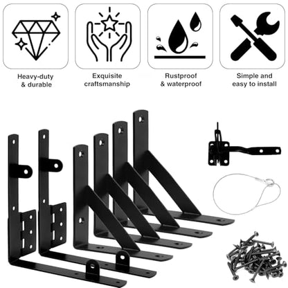 Anti Sag Gate Kit Heavy Duty Gate Hardware Kit for Wooden Gate Fence - size: 1 set