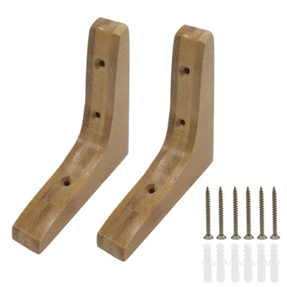 2-Pack Solid Wood Triangle Shelf Bracket Corbel 3.7in Wall Mount - size: 3.7*3.7"