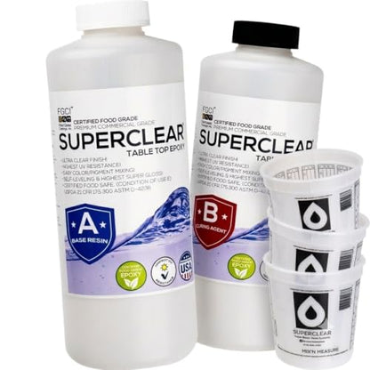 Superclear Table Top Epoxy Resin 2 Quart Cup Kit, Crystal Clear 1:1 Coat - size: 2 Quart Epoxy Resin Cup Kit