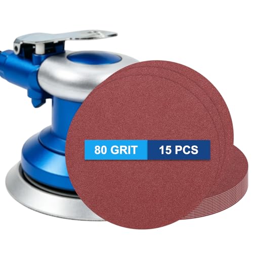 15 Pack 9 Inch PSA Sanding Discs 80 Grit Aluminum Oxide Red - size: 80 grit