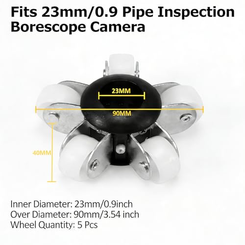 Sewer Camera Guide Wheel, 23mm 0.9" Roller Skid for Pipeline Inspection