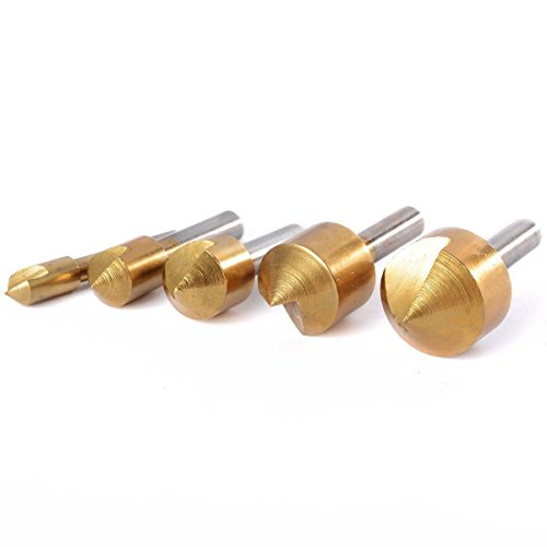 MIBRO 589201 Titanium Coated Wood and Metal Countersink Set, 5 Pieces