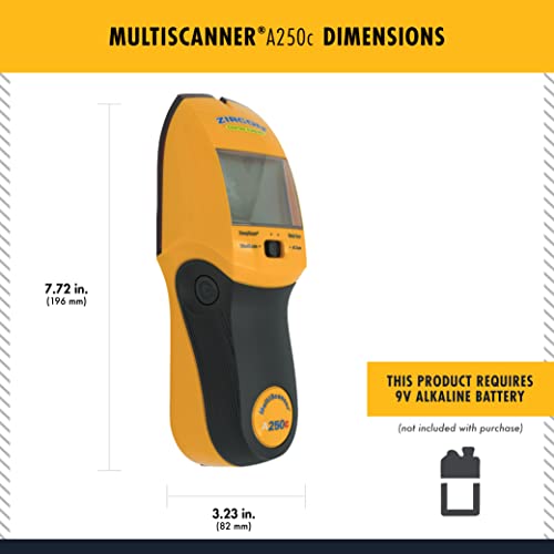 Zircon® MultiScanner™ A250c Stud Finder for Wood & Metal, Enhanced Display - size: Center Finding, style: A250c
