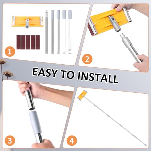 Pole Sander For Drywall, 70"Adjustable Stainless steel Drywall Pole Sander