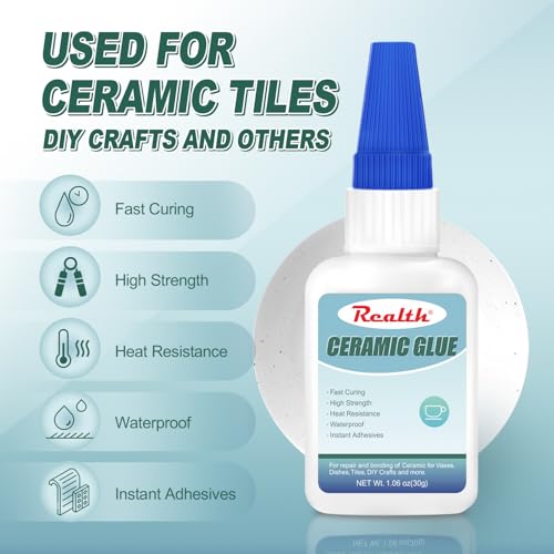 Waterproof Ceramic Glue 30g 2 Pack Instant Drying Heat-Resistant Waterproof - size: 60g, style: Ceramic Glue
