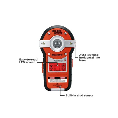BLACK+DECKER Line Laser, Auto-leveling with Stud Finder (BDL190S)