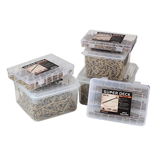 WELLOCKS #8 x 2 in Tan Deck Screws, 1.2 lbs with T25 Bit - size: #8×2", style: 1.2LBS Tan