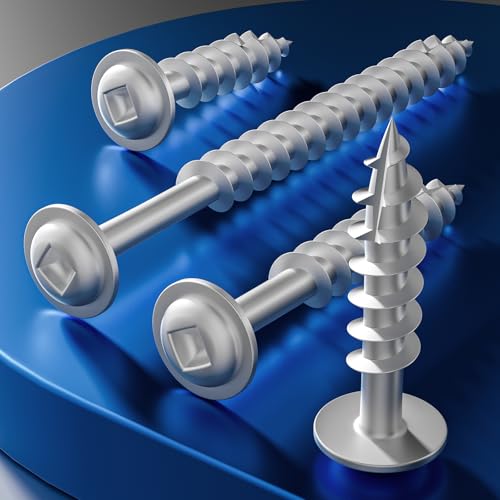 Wensilon Pocket Hole Screws, #8 x 2, Square Drive, White, 5lbs 600pcs - color: Silver, size: 8*2"
