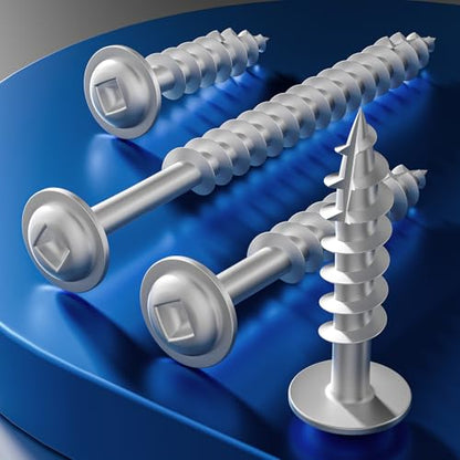 Wensilon Pocket Hole Screws, #8 x 2, Square Drive, White, 5lbs 600pcs - color: Silver, size: 8*2"