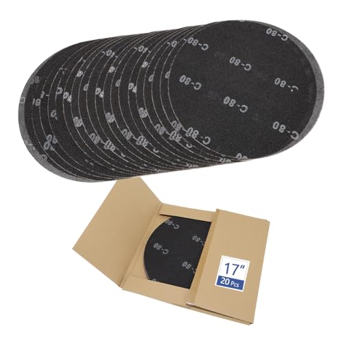 HUAALIUCHE 17" Sanding Screen Discs - Mesh Floor Sanding Screen - Black Silicon Carbide - for Wood Floors (20 Pack, 80 Grit) - size: 17 inch, style: #80-20 Pack