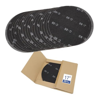 HUAALIUCHE 17" Sanding Screen Discs - Mesh Floor Sanding Screen - Black Silicon Carbide - for Wood Floors (20 Pack, 80 Grit) - size: 17 inch, style: #80-20 Pack