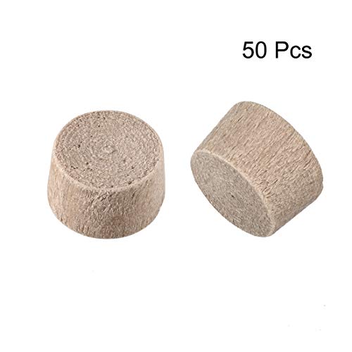uxcell Wood Button Top Plugs 9/25 Inch Cherry Hardwood Furniture Plugs 1/4 Inch Height 50 Pcs - size: 9/25"x1/4"