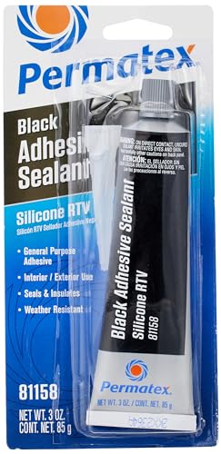 Permatex 81158 Black Silicone Adhesive Sealant, 3 oz. Tube, Pack of 2 - size: Pack of 2