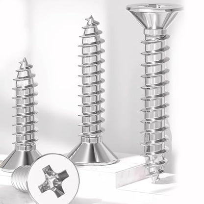 #8 x 1-1/4"Flat Head Sheet Metal Screws, 304 Stainless Steel 18-8 Phillips Drive Wood Screws, Pack of 50 - size: #8 x 1-1/4"