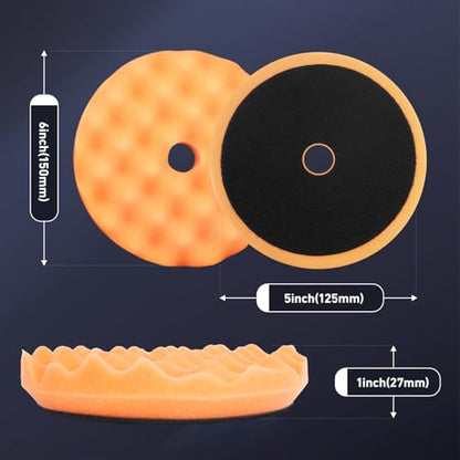 Autolock 5 Inch Buffing Polishing Pads, 7 Pcs 5'' Waffle Foam Buffing Pad - size: 5.5 inch 7 pack