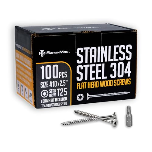 304 Stainless Steel Deck Screws, #10 x 2-1/2", 100 PCS - size: #10 x 2-1/2", style: 100 PCS