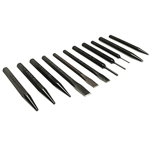 Mayhew Pro 61411 Punch and Chisel Set, 11-Piece - color: Black Oxide Finish, size: 11-Piece