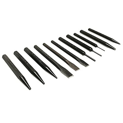 Mayhew Pro 61411 Punch and Chisel Set, 11-Piece - color: Black Oxide Finish, size: 11-Piece