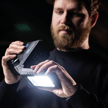 SCANGRIP Basic Connect 1000 Lumen LED Flood Light, Power Tool Battery Operated, Portable, Flexible Lamp Head, Lightweight and Compact Design