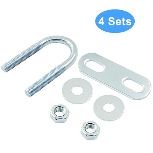 M6 U Bolts, 3/4 Inch Wide, 20mm x 50mm, 4 Sets - size: 20 mm x 50 mm
