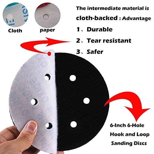6 Inch 6 Hole Random Orbit Sander Sanding Discs, 80 Grit, 70 Pack - style: 6 inch 80 grit