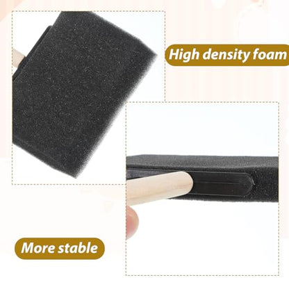 4 Pcs Foam Brush, 4 Size Sponge Paint Brush with Wood Handle, Lightweight Foam Paint Brushes for Staining, Crafting (1/2/3/4 inch)