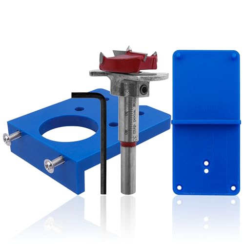 Yakamoz 35mm Concealed Hinge Jig Kit, 8mm Round Shank Carbide Forstner Bit