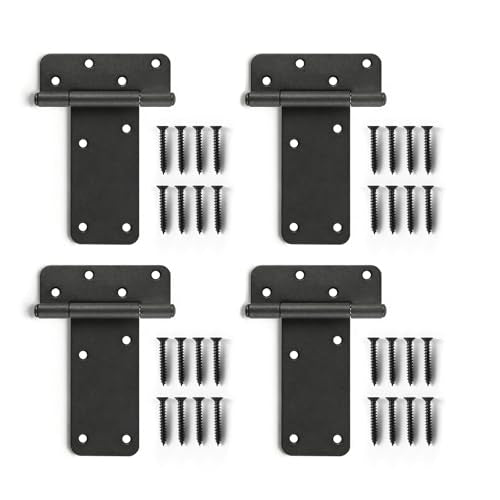 4 Pack 6" Door Hinges,280 Lbs Capacity Heavy Duty Gate Hinges - size: 6"- 4 pcs-Matte black