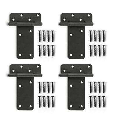 4 Pack 6" Door Hinges,280 Lbs Capacity Heavy Duty Gate Hinges - size: 6"- 4 pcs-Matte black