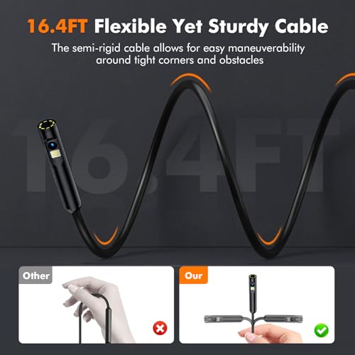 Borescope, Endoscope Camera with Light- 1920P HD Inspection Camera with Light, Dual Lens with 8+1 Adjustable LED Lights, IP67 Waterproof for Android, iPhone, iPad