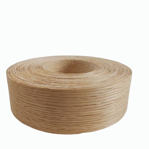 Red Oak Wood Veneer Edge Banding Roll 2 inch ×50ft, Preglued Iron-On with Hot Melt Adhesive Edgebanding Strip, Flexible Wood Tape for Furniture Plywood Repair - size: 2" x50'