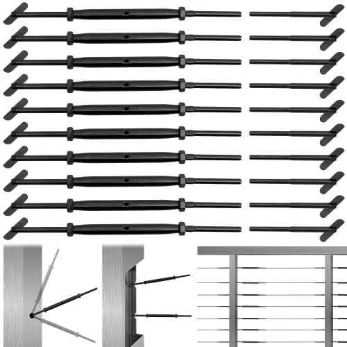 Helffer Black Cable Railing Hardware Kit, 10 Pairs - color: Black