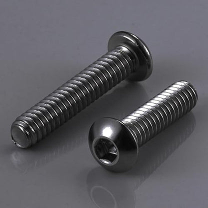 Wensilon (50Pcs) 1/4-20 * 3/8 Button Head Socket Cap Bolts Screws, 304 Black Stainless Steel, Allen Hex Drive, Bright Finish, Fully Machine Thread - color: Black, size: A 1/4-20*3/8