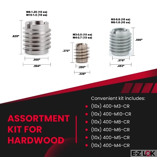 E-Z LOK Thread Insert Drive Tool for Hard Wood, M3-0.5 to M10-1.5 - size: M3-0.5 to M10-1.5, style: Stainless Steel