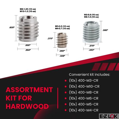 E-Z LOK Thread Insert Drive Tool for Hard Wood, M3-0.5 to M10-1.5 - size: M3-0.5 to M10-1.5, style: Stainless Steel