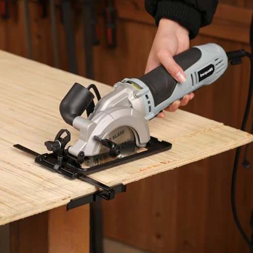 Corded Mini Circular Saw 6A Compact Saw with 2x 4‑1/2" Blades - style: Corded 6A