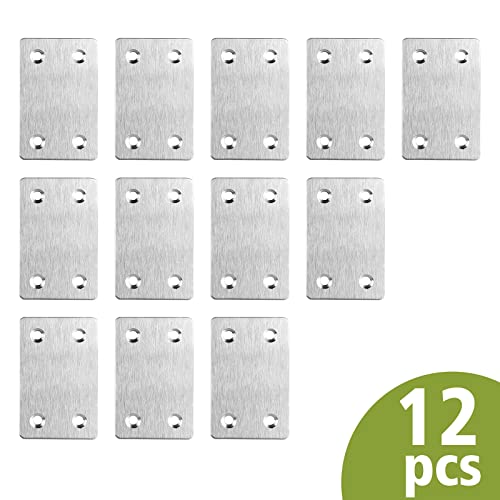 60 x 38 x 1.5mm Flat Mending Plate - Stainless Steel - Silver - 12Pcs - color: Silver, size: 60 x 38 x 1.5mm