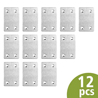60 x 38 x 1.5mm Flat Mending Plate - Stainless Steel - Silver - 12Pcs - color: Silver, size: 60 x 38 x 1.5mm