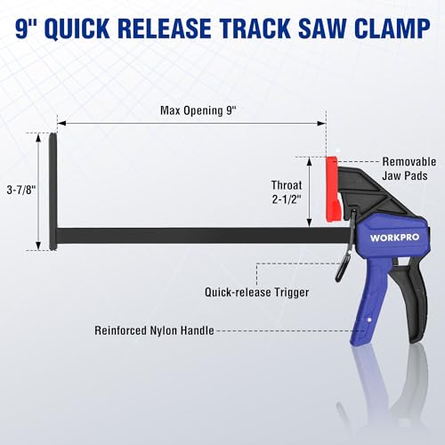WORKPRO 2-Pack 9" Track Saw Clamps, 150lbs Load Limit