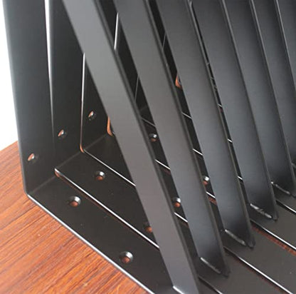 4 Pack L10 x H 8" Black Heavy Duty Shelf Brackets with Screws Metal Shelf Brackets Shelf Support Angle Brackets for Shelves L Brackets Heavy Duty Floating Shelf - size: 10''x8'', style: 4 Pack-Black