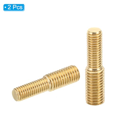 PATIKIL M8x20mm to M10x20mm Double End Threaded Stud Screw Bolt, 2 Pack Brass Rod Bolts Thread Reducer Adapter for Furniture Fastener, Hardware Connector - size: M8x20mm to M10x20mm