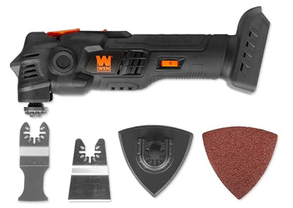WEN 20V Max Cordless Brushless Variable Speed Multi-Function Oscillating Tool with Anti-Vibration System and Accessories (Tool Only - Battery Not Included) (20936BT) - size: Cordless (Tool-Only)